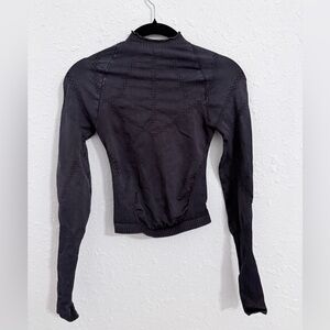 Free People Black Long Sleeve Top
